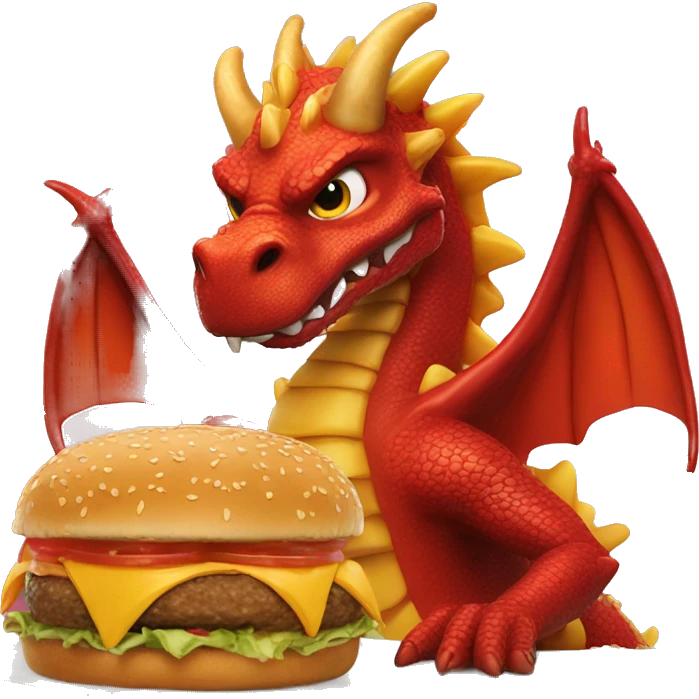 inferno dragon eating mcdonals burger emoji