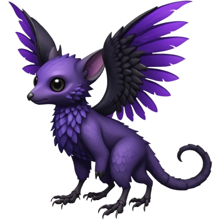 black gothic Trico-hybrid-creature dark purple (full body) emoji