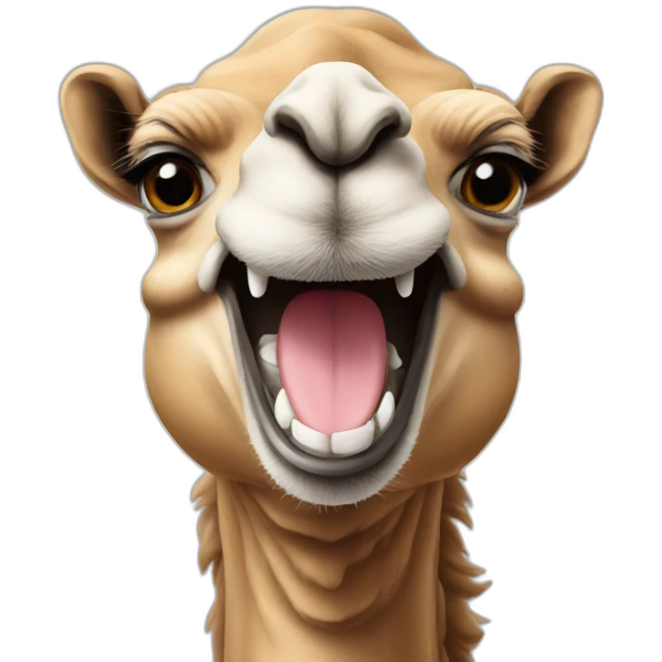 Smiling camel emoji