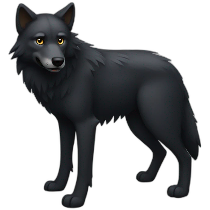 Full body black wolf emoji