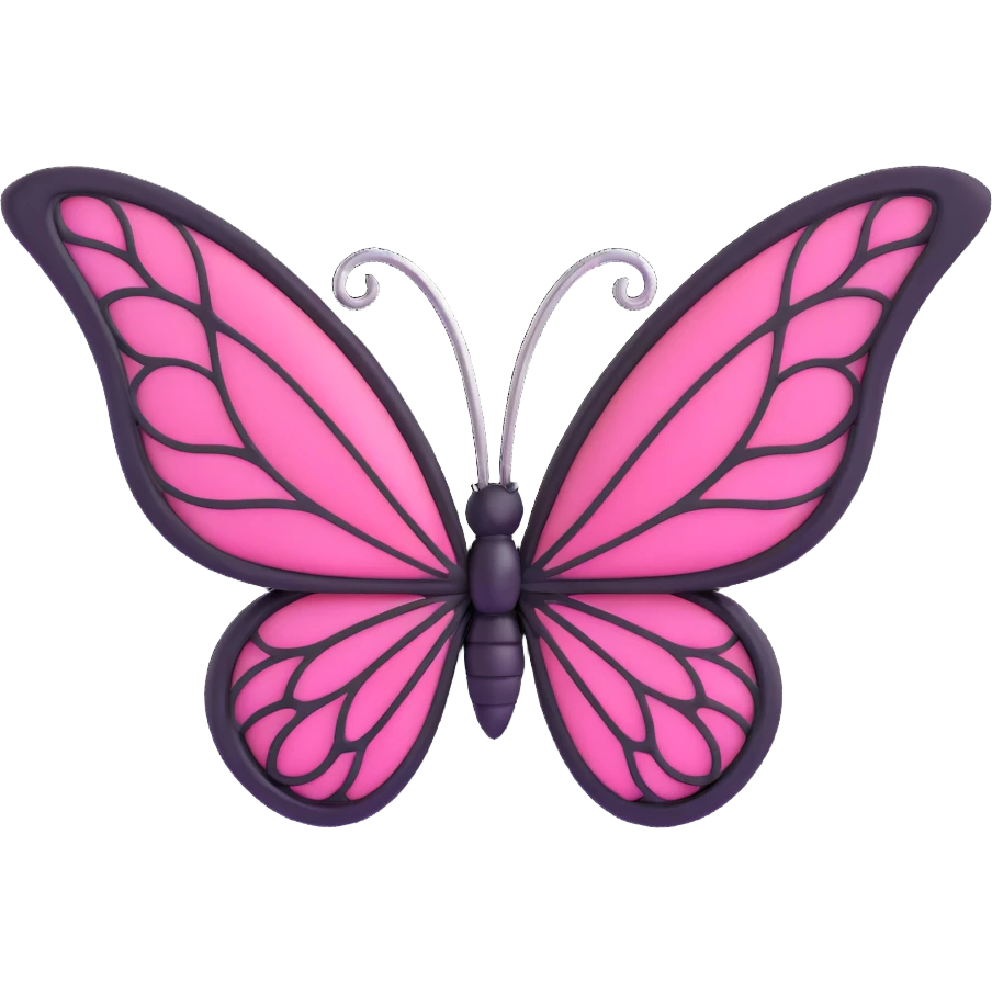 3D gothic butterfly ring with pink wings, elegant and dark emoji