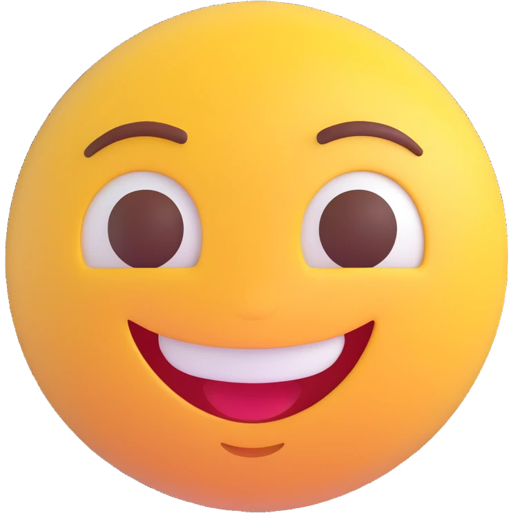 happy expression, 3D emoji style emoji