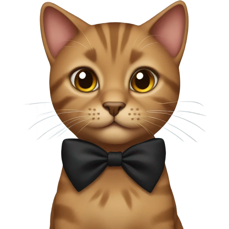 a brown cat with black bows emoji