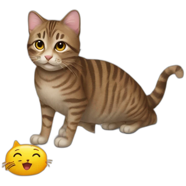a tabby cat and a laptop emoji