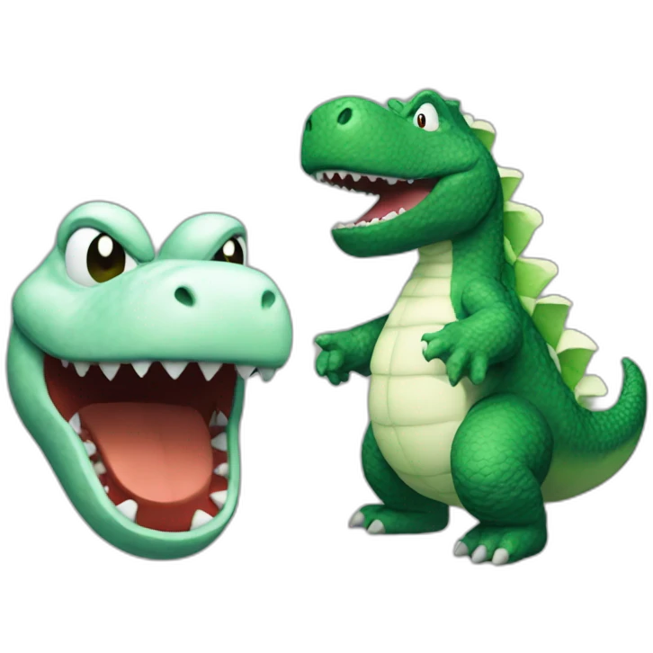 Yoshi mixed with godzilla emoji