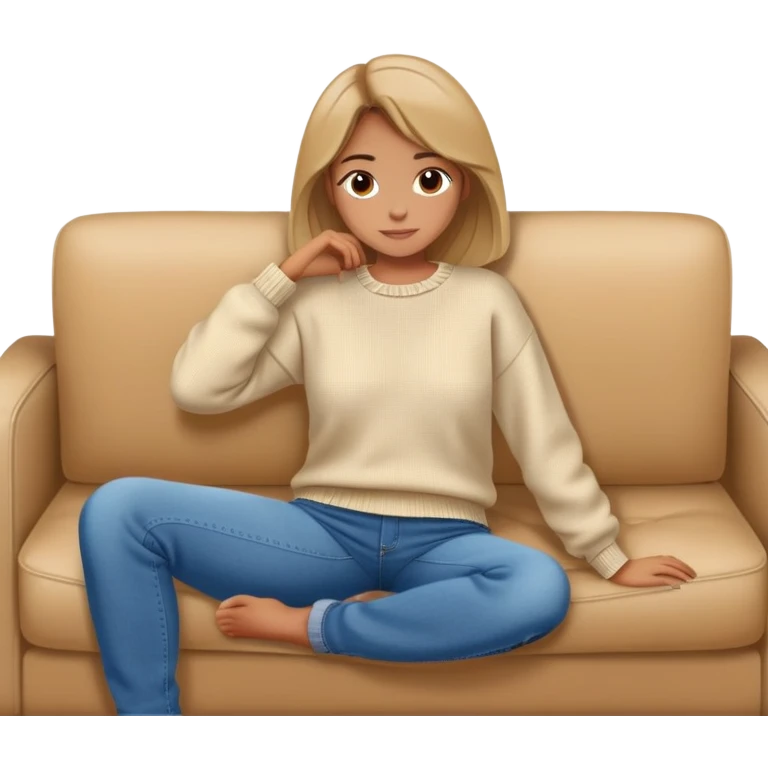 Girl lounging on couch emoji