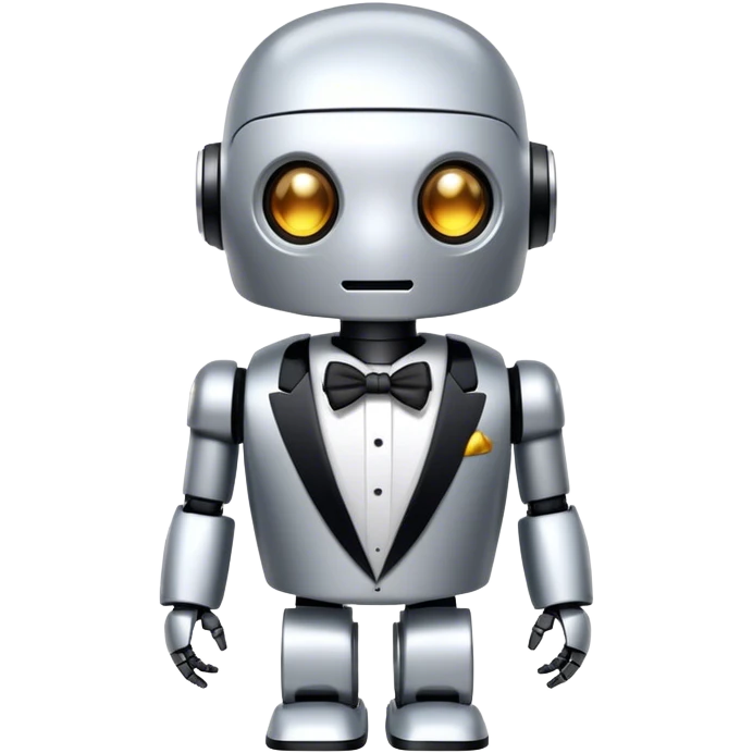 grok ai robot, tuxedo emoji