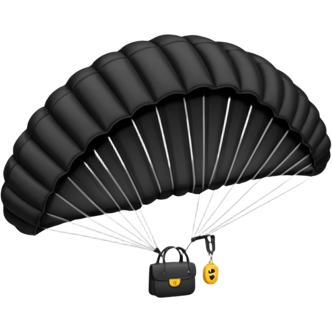 sac parachute noir emoji