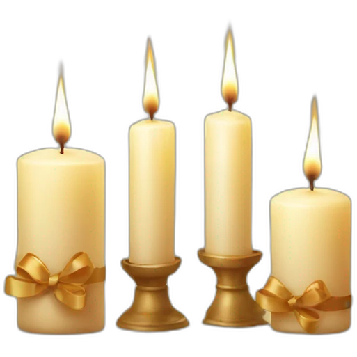 christmas candles with decor emoji