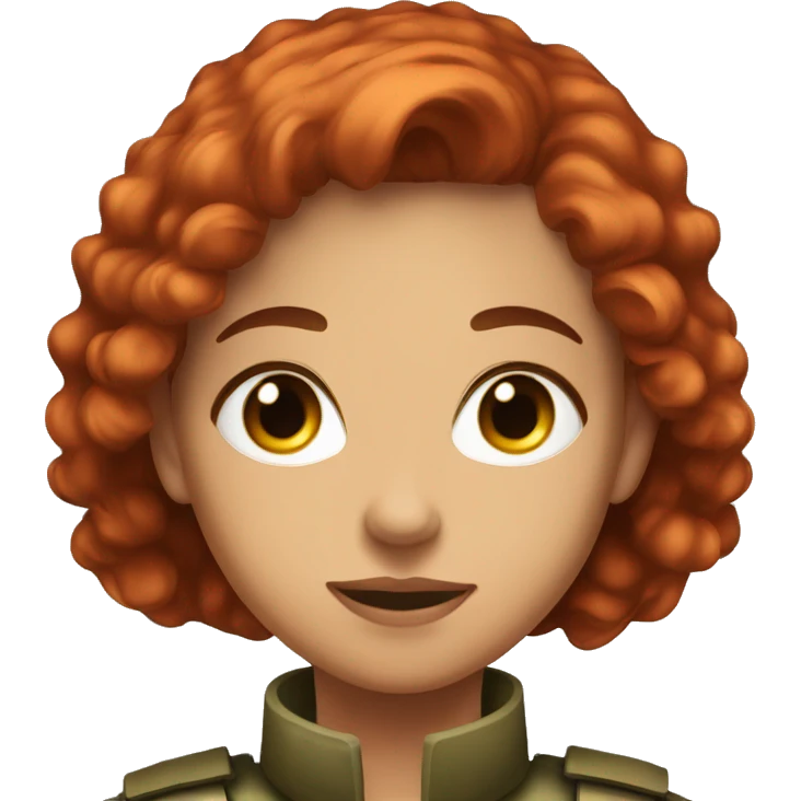red head pretty brown eyes soldier girl emoji