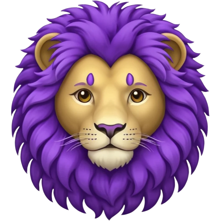 glitter purple and cian lion emoji