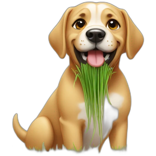 dog with grass in mouth emoji
