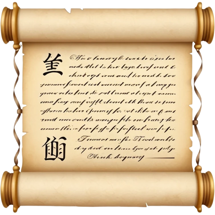 Calligraphy scroll emoji