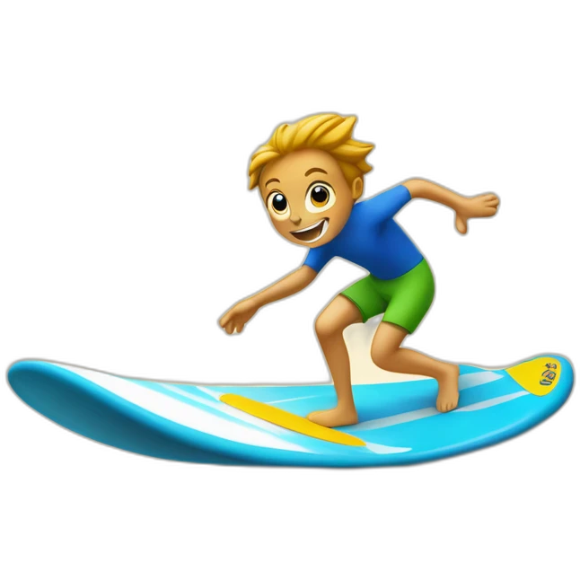 Dauphin sur une planche de surf emoji