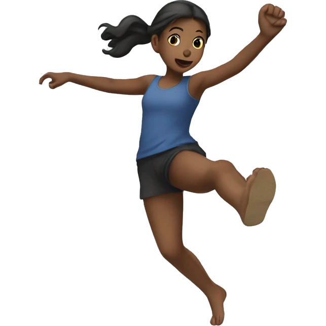 girl kicking her feet emoji