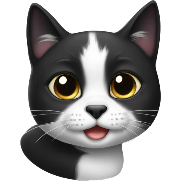 Cute black and white cat emoji