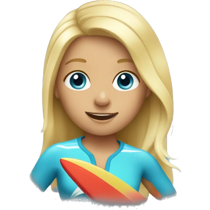 blonde girl surfing emoji