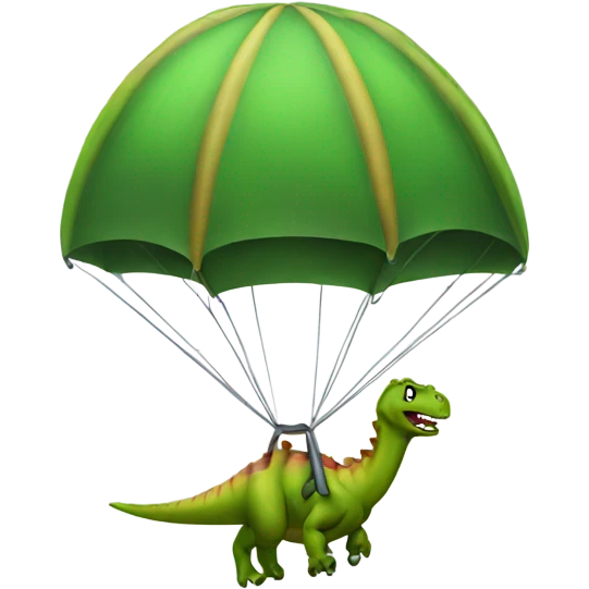 A dinosaur in a parachute  emoji