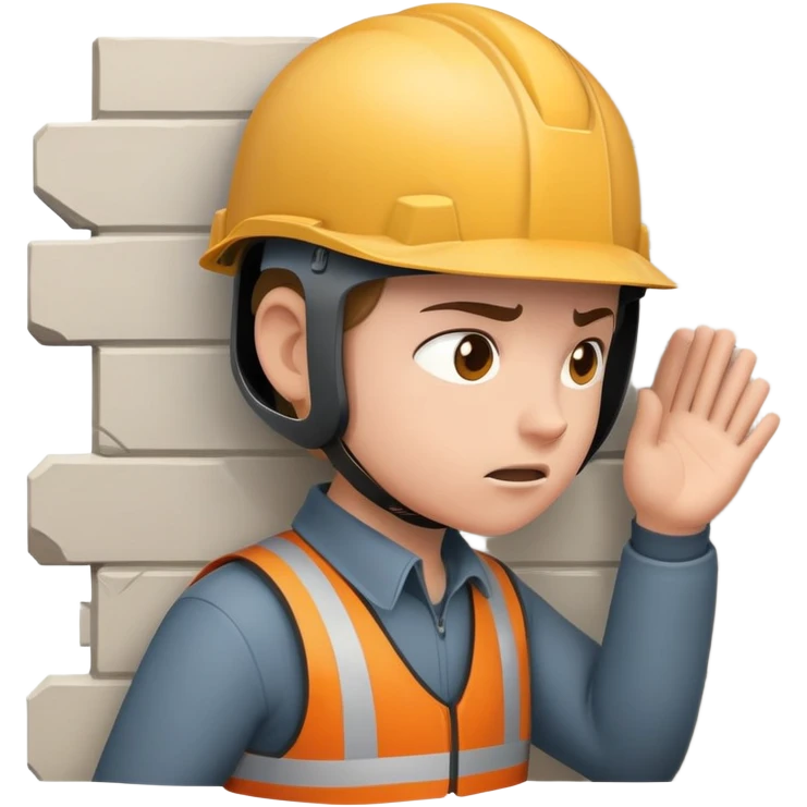 Биться головой в каске об стену emoji