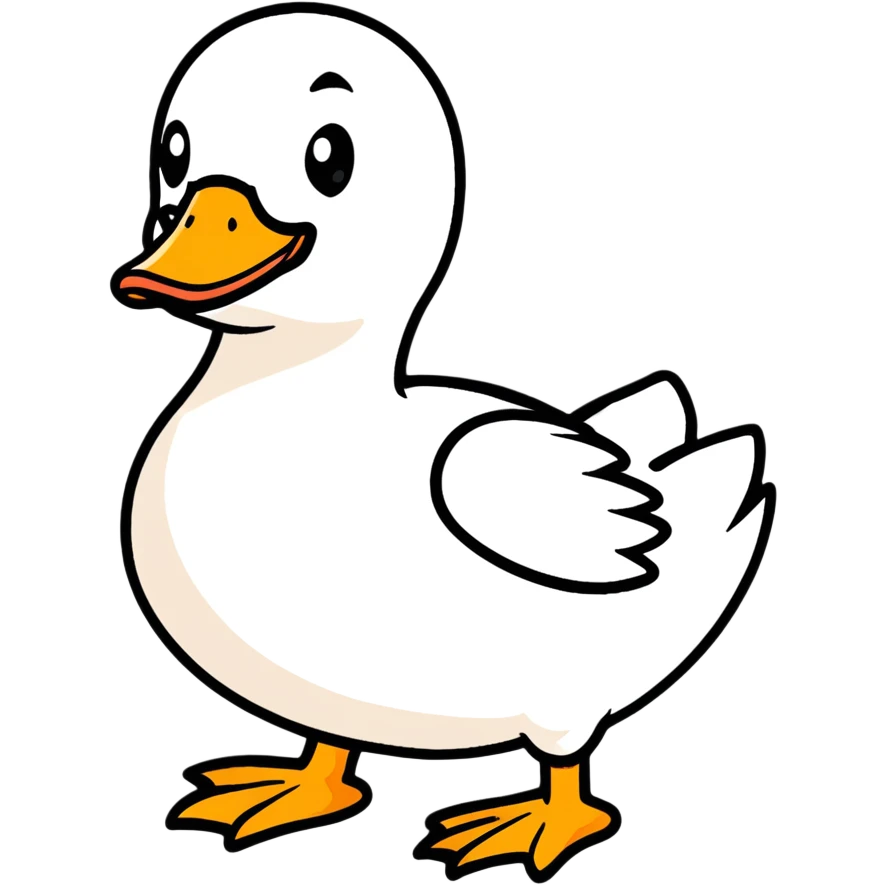 Duck with feet emoji