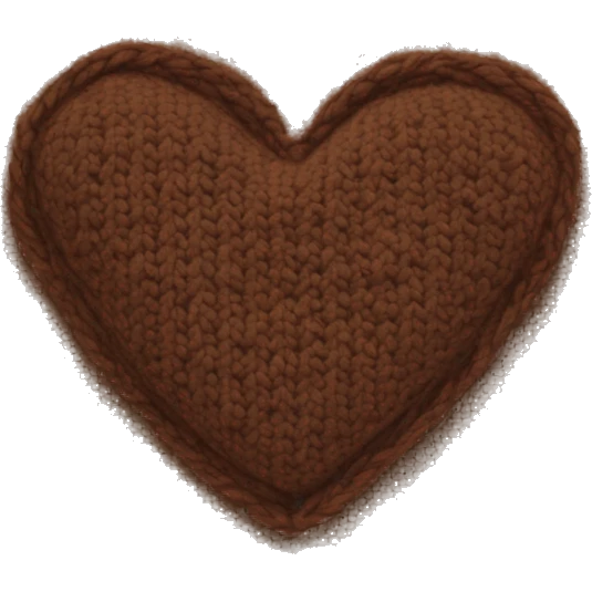 Brown knit heart emoji