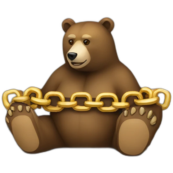 bear chain inside computer emoji