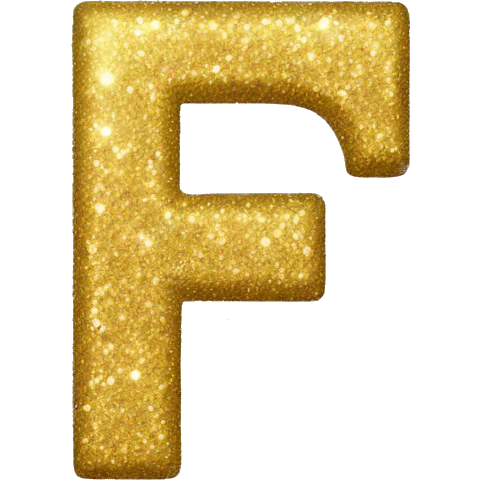 Glitter letter F emoji