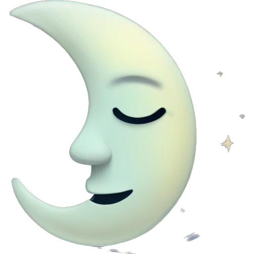 Smiling moon sleeping peacefully  emoji
