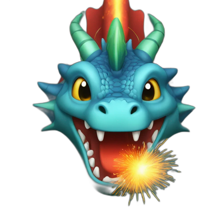 Dragon with firecracker emoji
