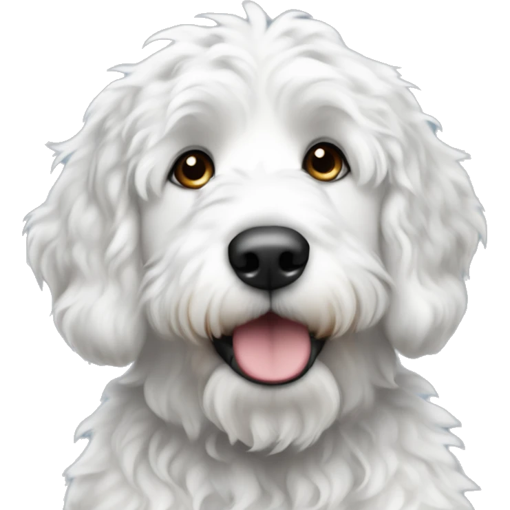 White with grey spots bernedoodle  emoji