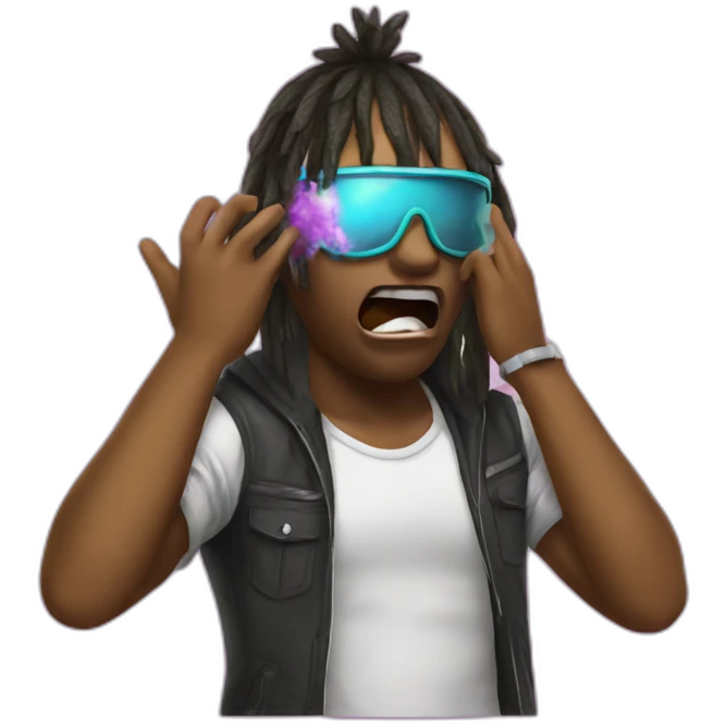 Raver sneezing emoji