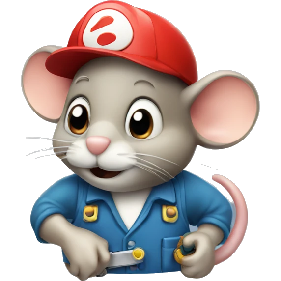 plumber mouse with moustache emoji