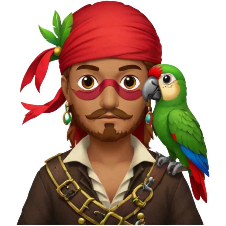 pirate and parrot emoji