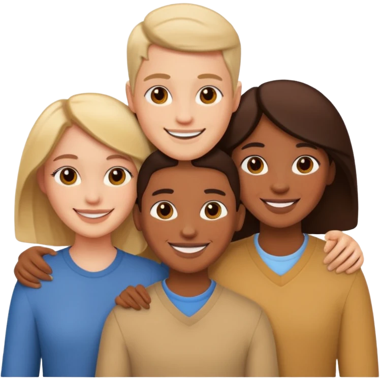 three intrelaced friends emoji