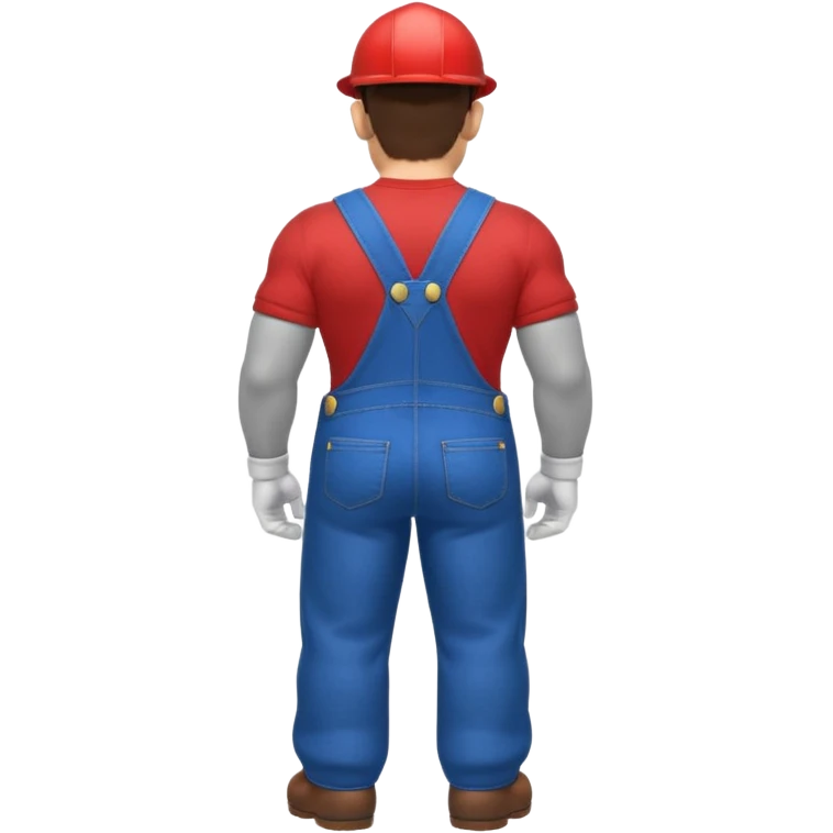 back view of super mario with huge massive buttcheeks  emoji