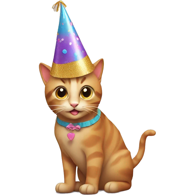 Cat with birthday hat emoji