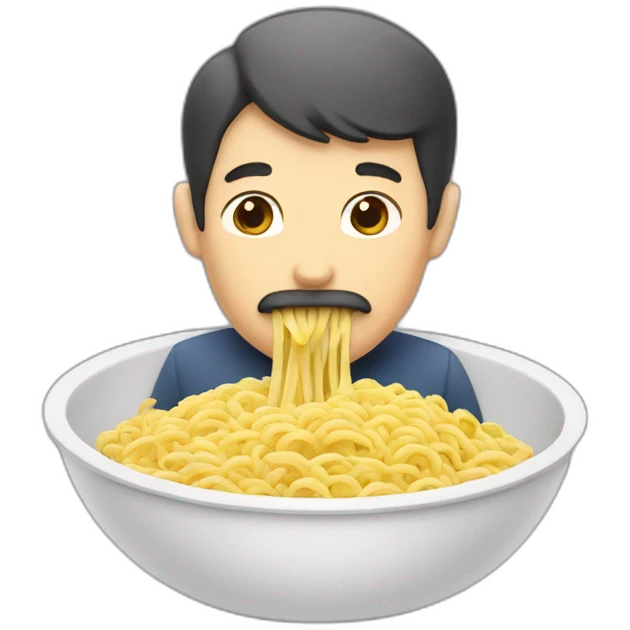 Homme qui mange des ramens dans un bol emoji