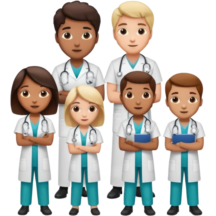 doctors in different poses, uniforms emoji