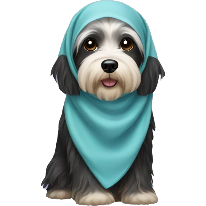 black havanese dog wearing a hijab emoji