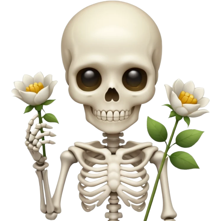 skeleton with flowers  emoji