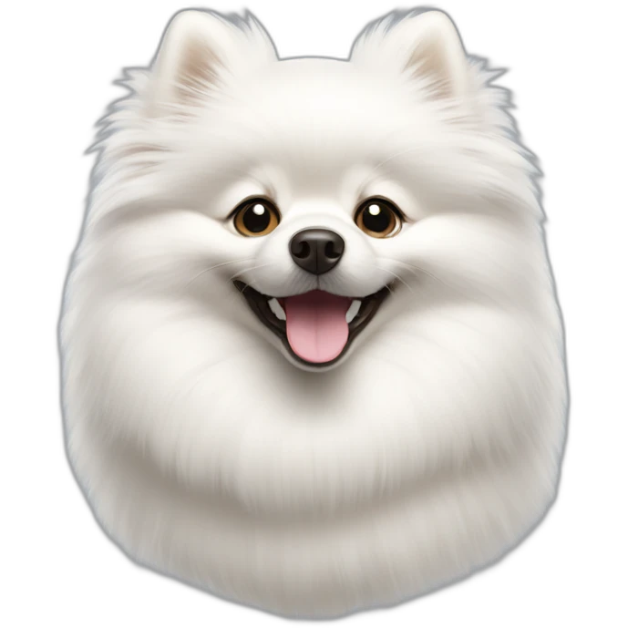 Smiling white Pomeranian emoji