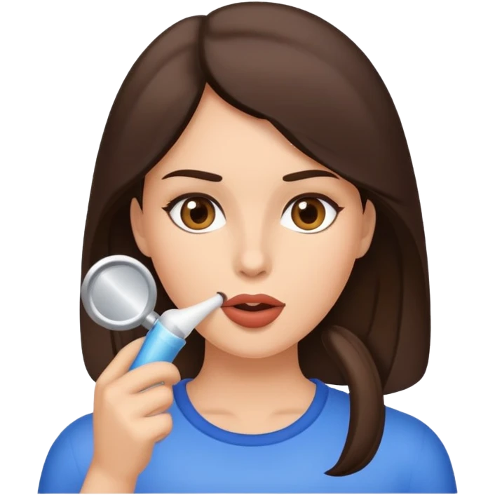 Brunette woman blowjob emoji