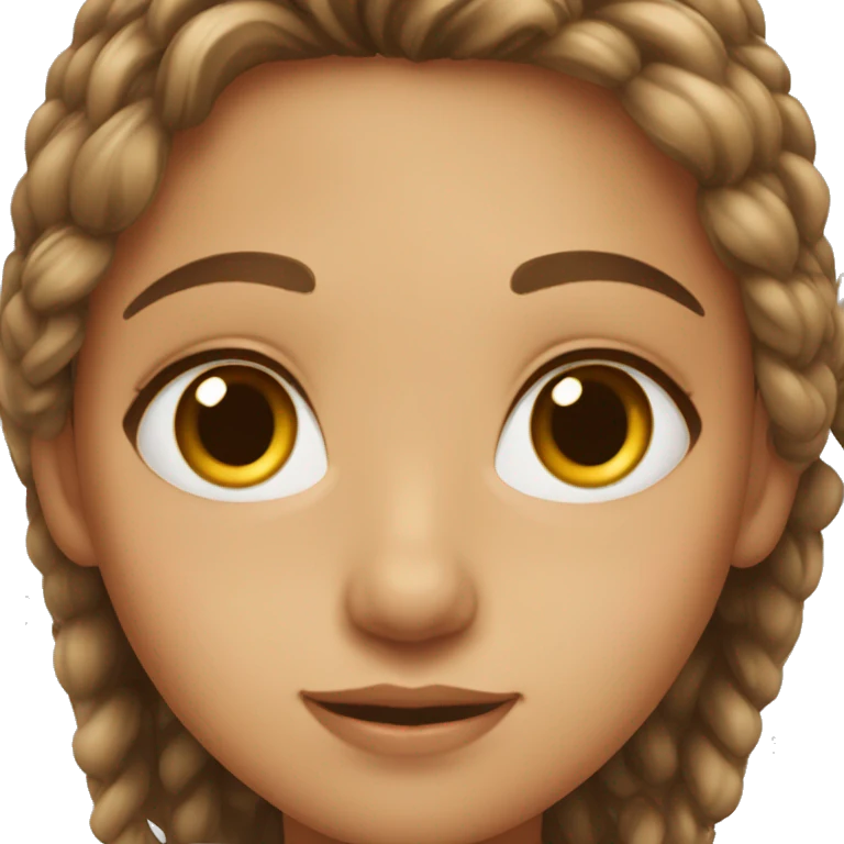 Girl hair brown  hazel eyes emoji