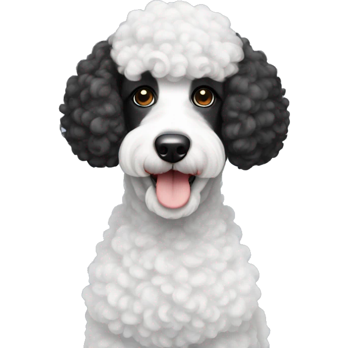 Poodle White and black con rulos emoji