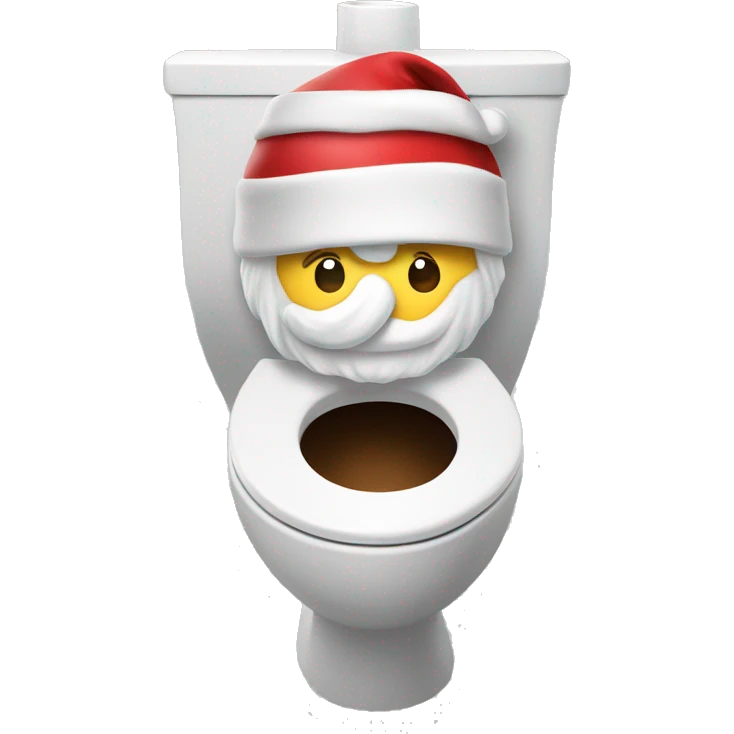 santa poking head out of toilet bowl emoji