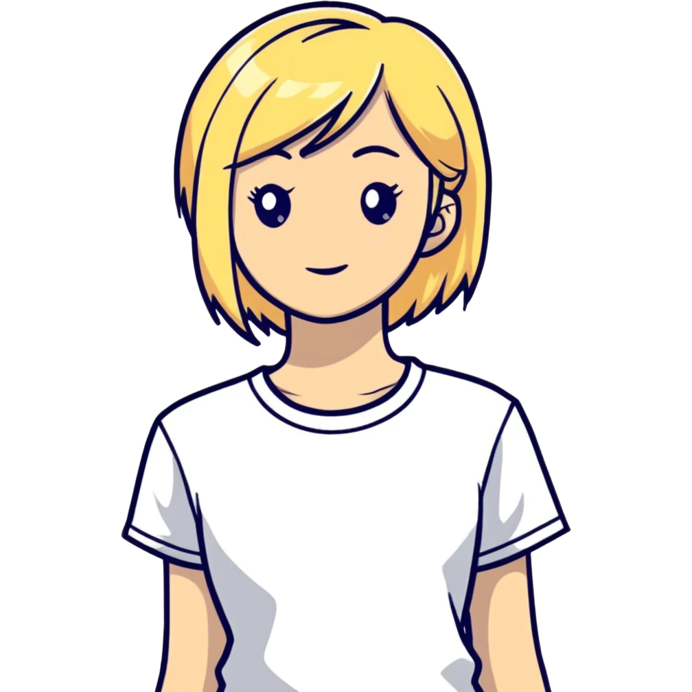 blonde girl wearing a t-shirt emoji