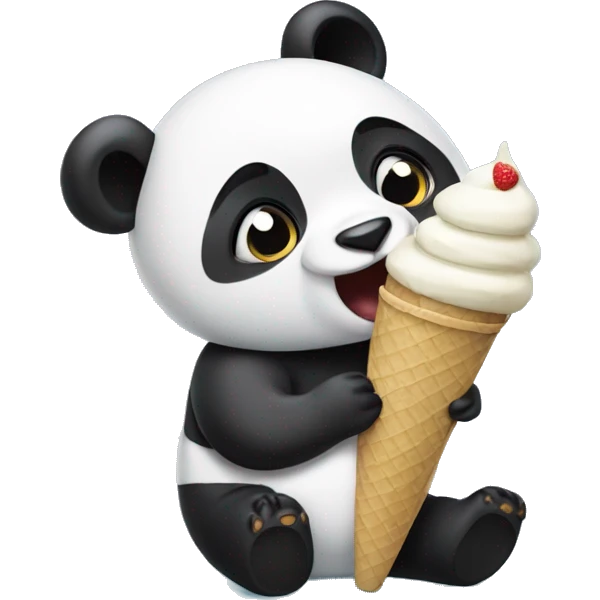 Panda eating ice cream emoji