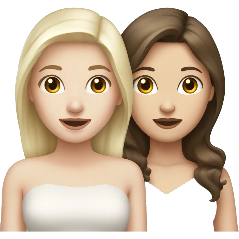 Two pale skin Girls  with aperoö one brunette hair one blonde hair  emoji