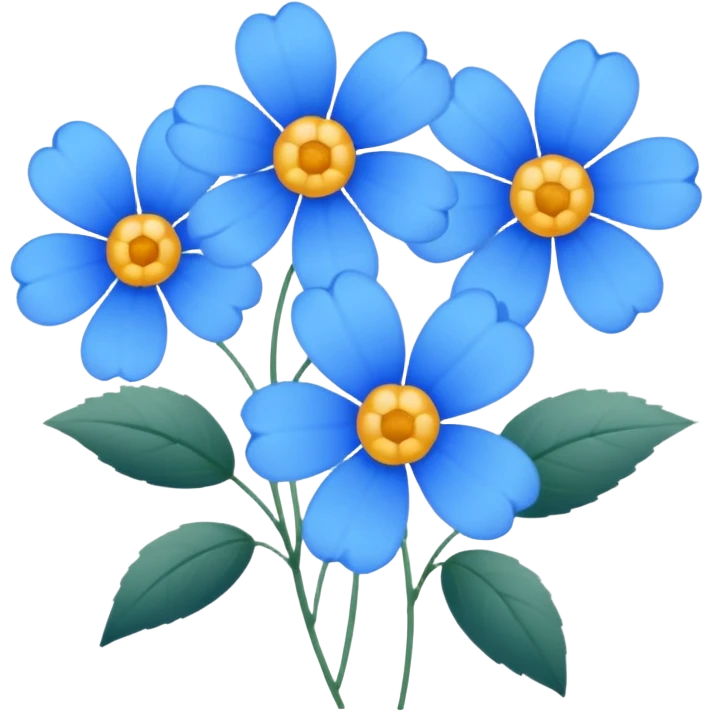 Flowers blue emoji