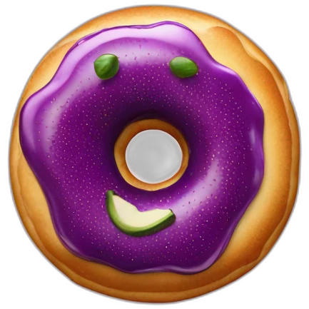 Une aubergine dans un donut emoji